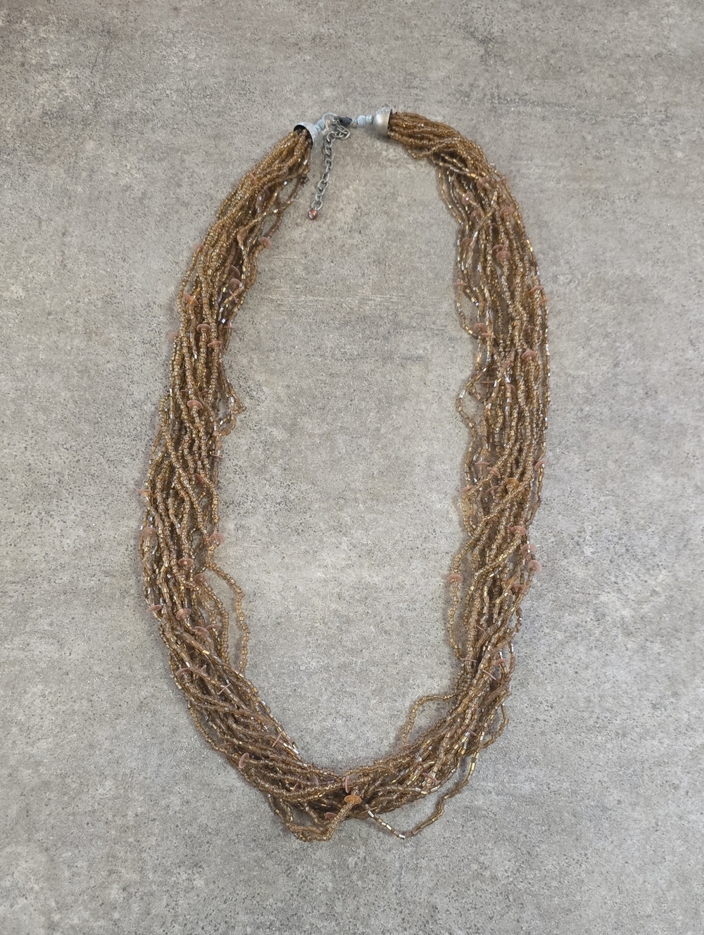 Gold-Tone Multi-Strand Seed Bead Necklace